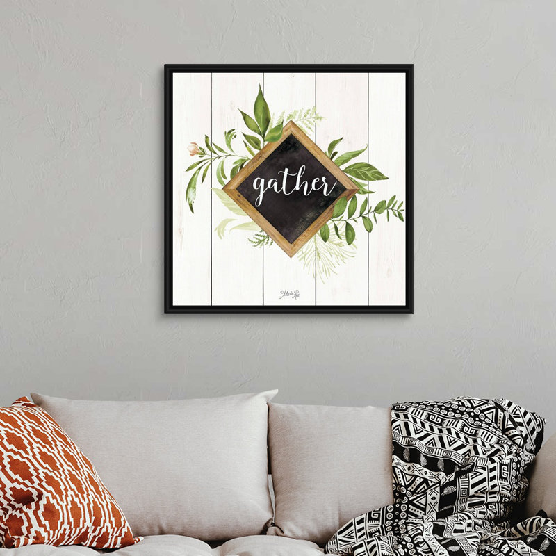 " Gather Greenery " by Marla Rae, Black Floater Framed Canvas, 32" H x 32" W x 1.75" D