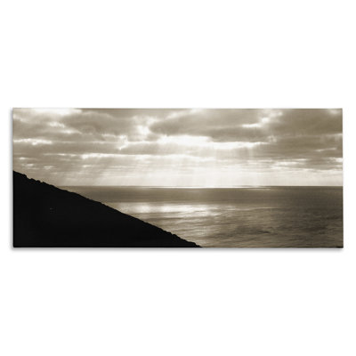 Sepia Rays on Beach Canvas Wall Art by Noah Bay