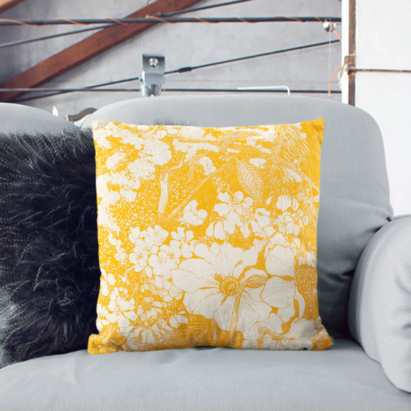 Spring Flowers Floral Scatter Cushion, Stone, 40cm H x 40cm W x 15cm D