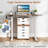 48” x 24” Electric Standing Desk with LED Display 2 Memory Height Settings for Home Rustic Brown+White-2042360843