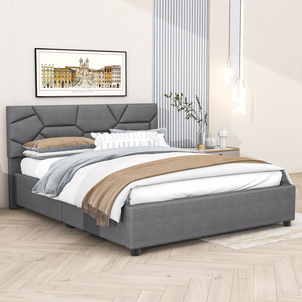 Limpho Upholstered Storage Bed Latitude Run Color: Gray