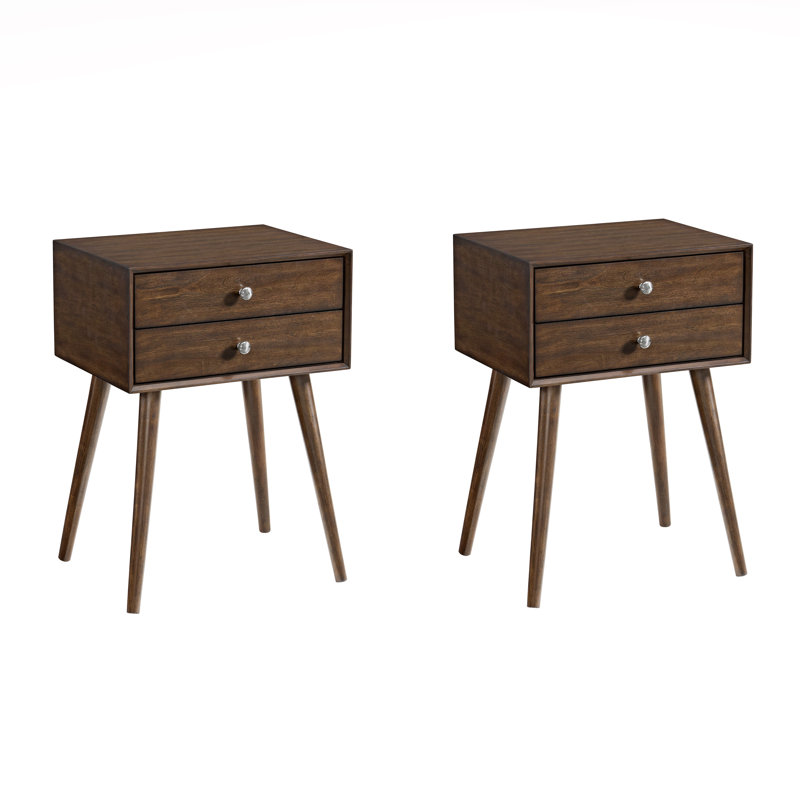 Table de bout Mid-Century moderne en bois, ensemble de deux