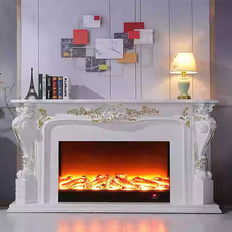 American Carved Electric Fireplace TV Stand, 78.74"