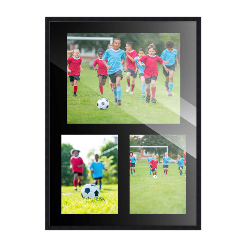 Wood Picture Frame with Mat, Black