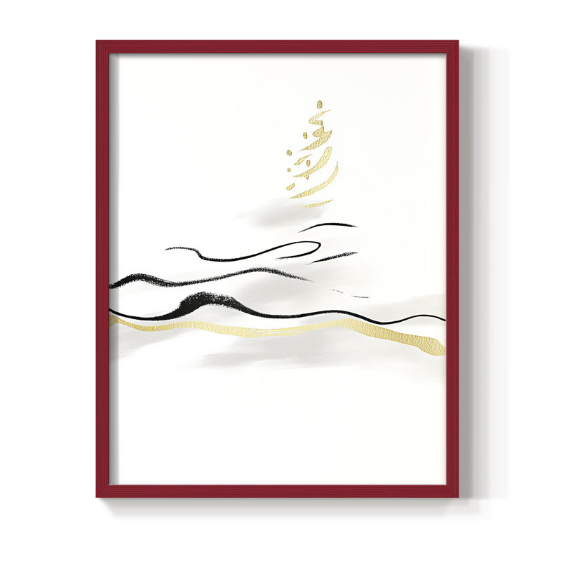 «Christmas Holiday Art» CECXLII, reproduction d'art encadrée - bois massif, H 21 po x l 17 po, Rouge