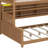 Bunk Bed With Storage, Solid Wood Bunk Bed With Shelves, Color-Changing Lights, Guardrails And Pegboard-182030897