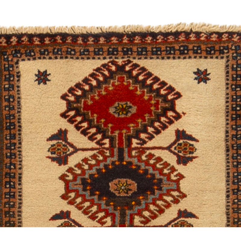Tapis ivoire et beige noué à la main de haute qualité