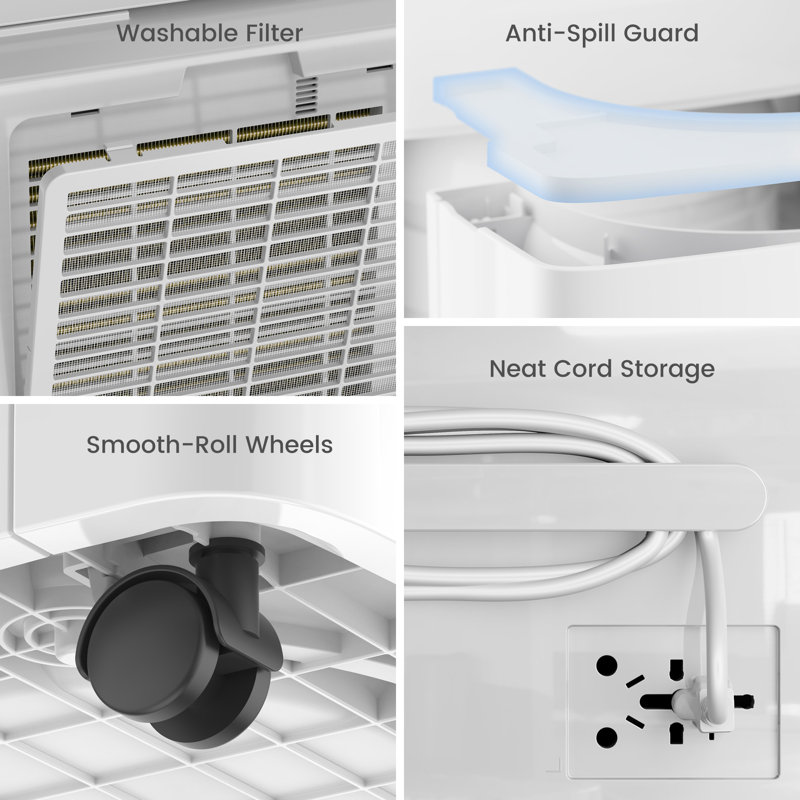 Sitvon 34 pt 2000 sq ft Dehumidifier in White - Intelligent Control, Auto Drain