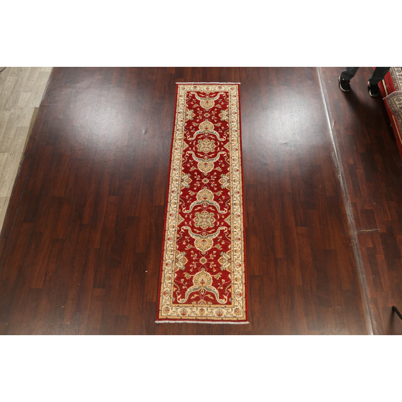 Tapis de couloir unique en laine noué à la main de style nouvel âge 2 pi 9 po x 9 pi 9 po Johnigan