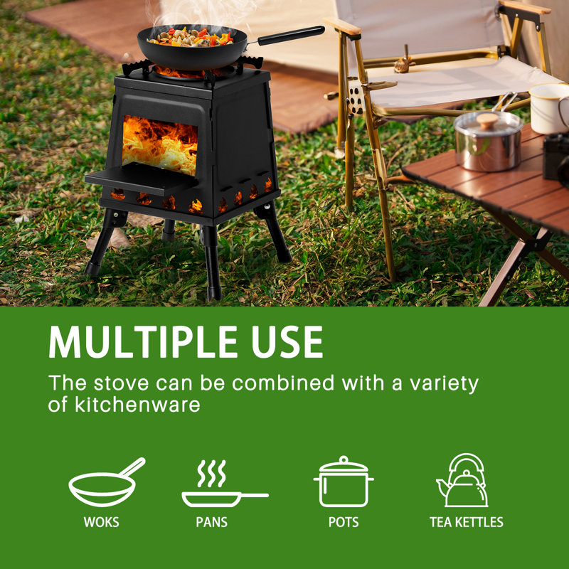 Winado Single Burner High Pressure Wood Burning Outdoor Stove, 13.39" H x 10.63" W x 10.63" D