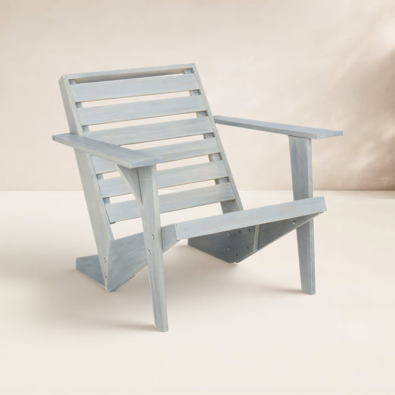 Ursa Acacia Outdoor Adirondack Chair, Ash Gray