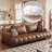 Brown Genuine Leather Modular Sofa