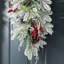 28"H Christmas Flocked Pinecone & Berry Teardrop