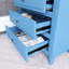 Table de chevet en pin avec 3 tiroirs et rails coulissants-337234743