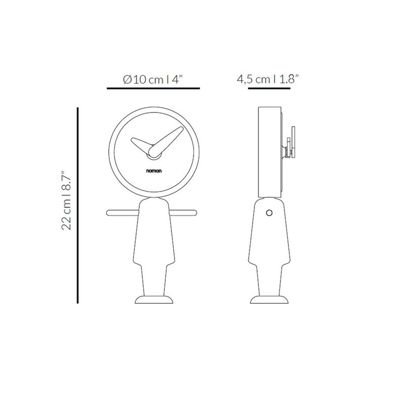 Horloge de table Nena, Noyer / graphite