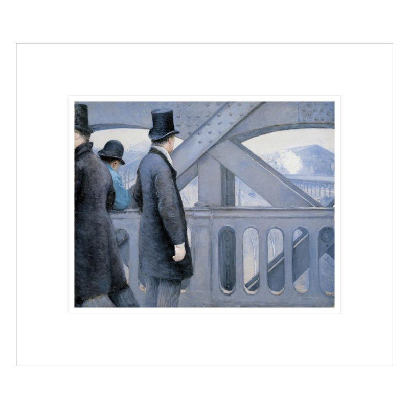 «On the pont de l'Europe» par Gustave Caillebotte - Estampe numérique encadrée, H 13,75 po x l 15,87 po