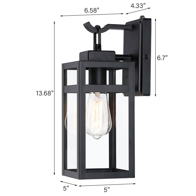 Applique murale en acier Schock avec crépuscule à l'aube (ensemble de 2), H 3,97 po x L 13,68 po x l 5 po