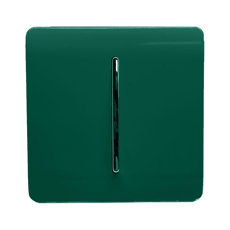 Trendi Switch 1 Gang Retractive Home Automation Switch, Dark Green