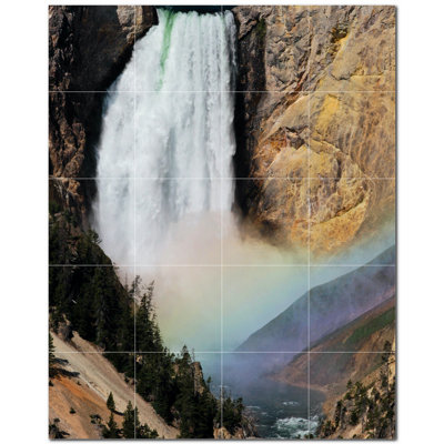 Murale en céramique satinée 6 "x 6" Waterfalls Photo