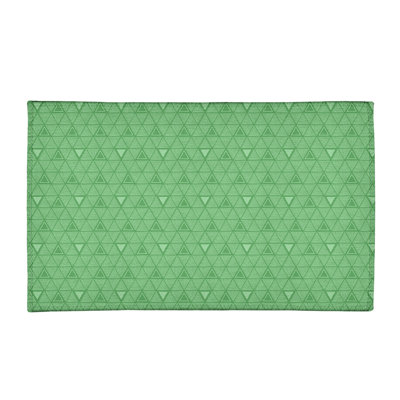 Tapis en triangle vert foncé/vert à la main monochrome