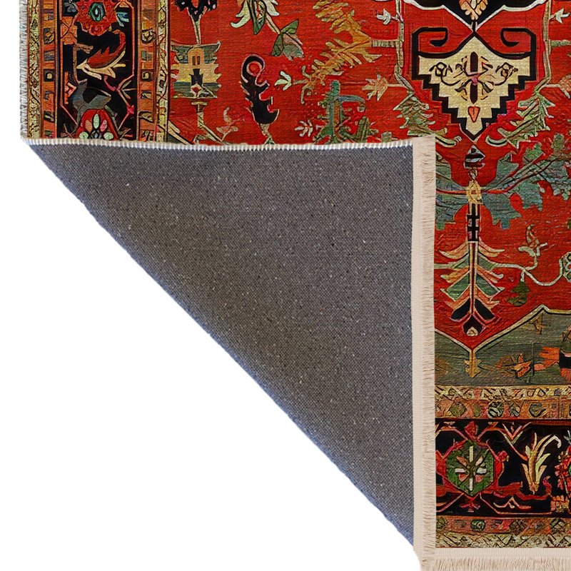 Tapis décoratif rétro multicolore à motif floral traditionnel, Tapis de couloir 3 pi 3,37 po x 9 pi 10,11 po