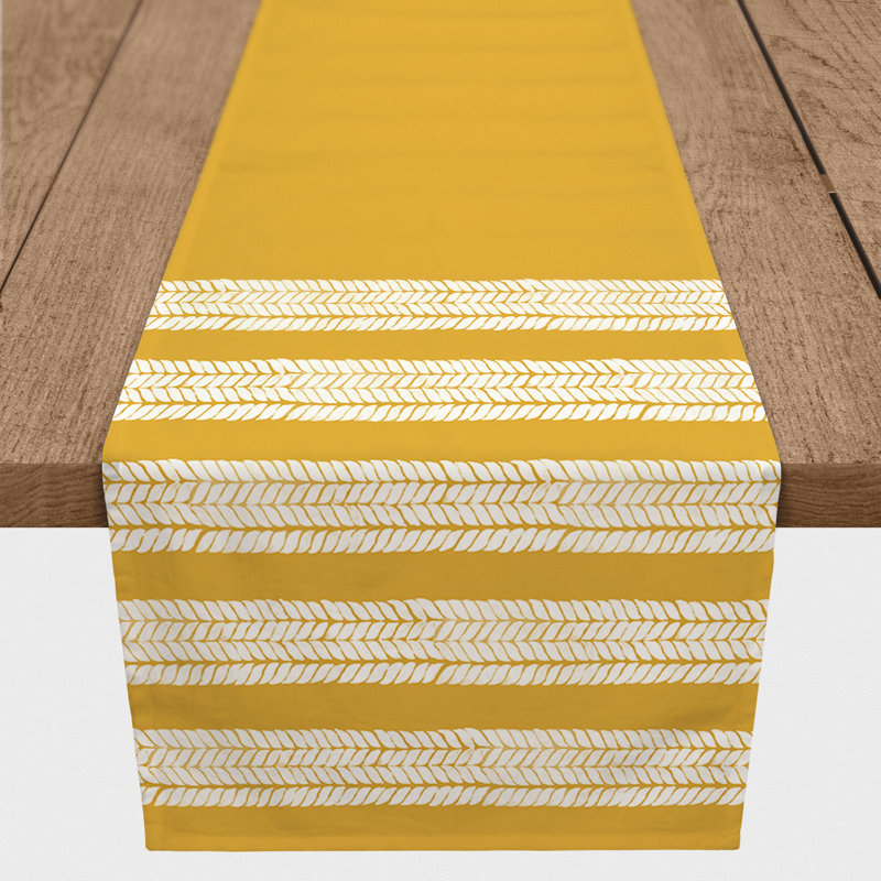 Chemin de table Kubiak, 72 po x 16 po, Jaune