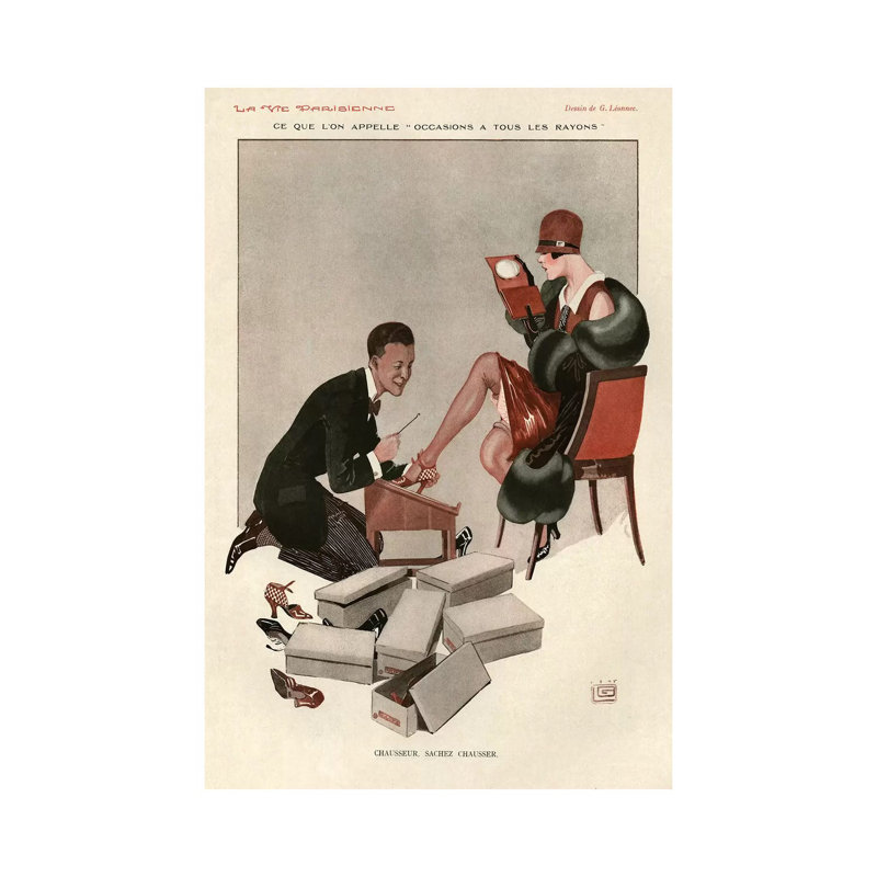 1928 La Vie Parisienne Magazine Plate - Painting on Canvas, 30.48 cm H x 45.72 cm W, Wrapped Canvas