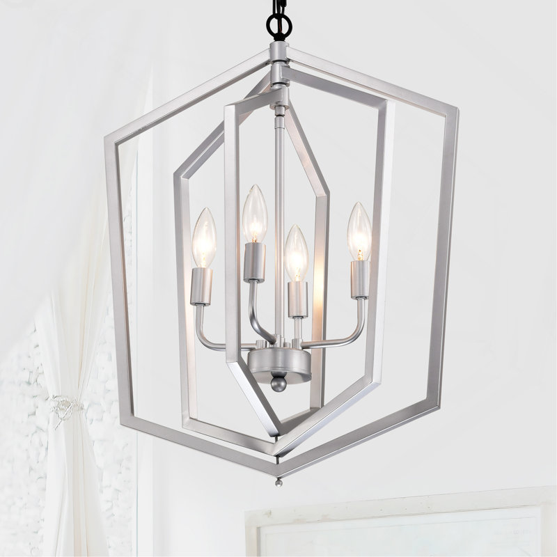 Lustre 4 lumières Farmhouse S, Argent argent