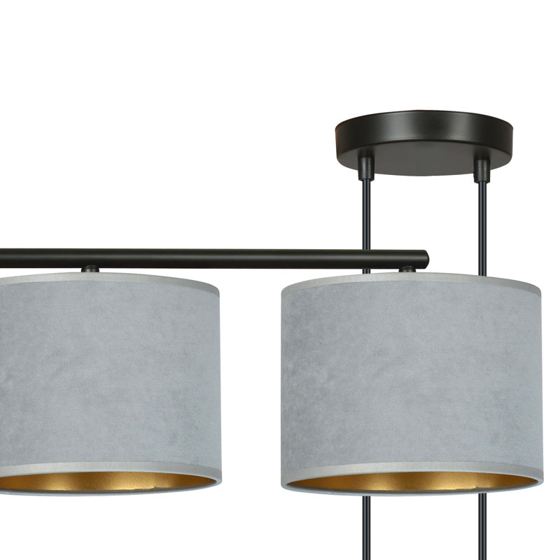 Eamie 4 - Light Kitchen Island Drum Pendant, Grey