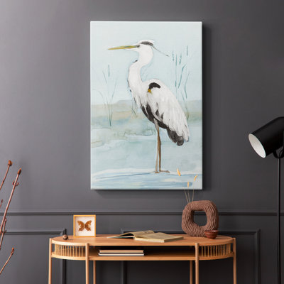 Heron on Blue II -Gallery Wrapped Cavas