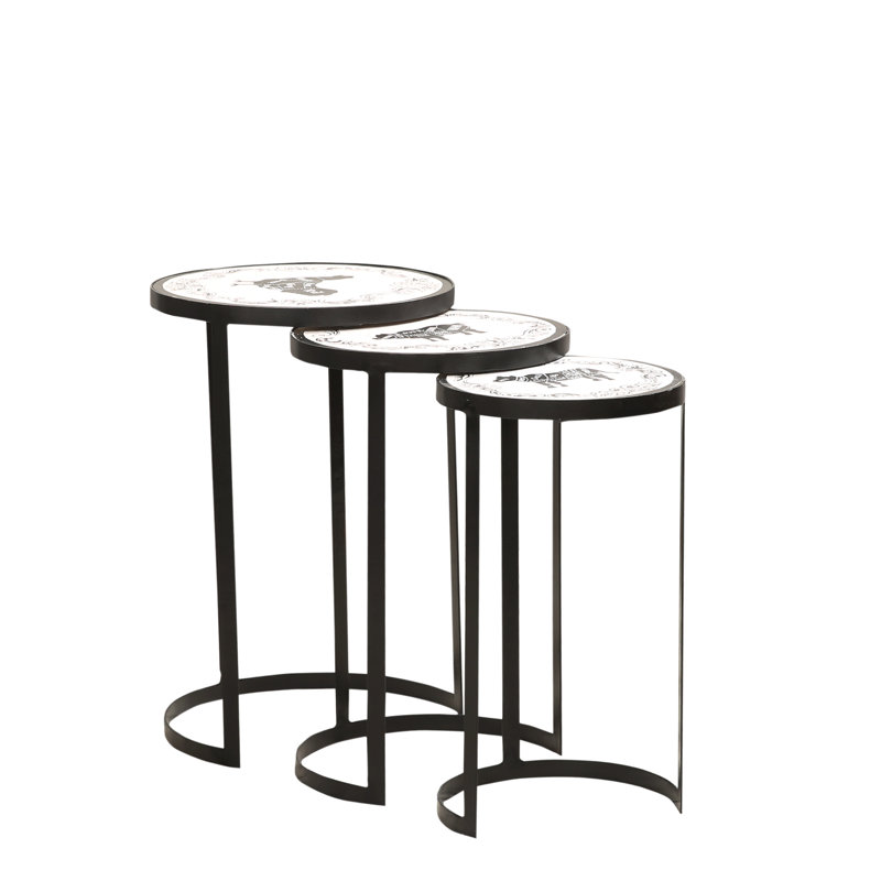 Waterton Printed Characters 3 Piece Nest of Tables