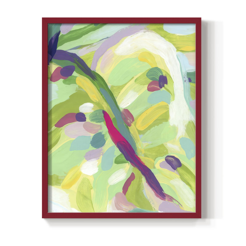 «Bright Tropical Abstraction VI», H 11 po x l 9 po, Rouge