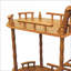 Table à vin 2 niveaux de style chariot de cuisine, 29 po de hauteur, finition chêne chaud | Chêne | Bois