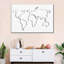 Carte du monde sur une ligne - impression sur toile tendue-351716676