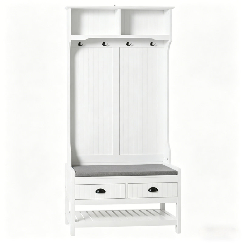 Portemanteau d'entrée multifonctionnel, portemanteau chic, portemanteau robuste, White/Brown