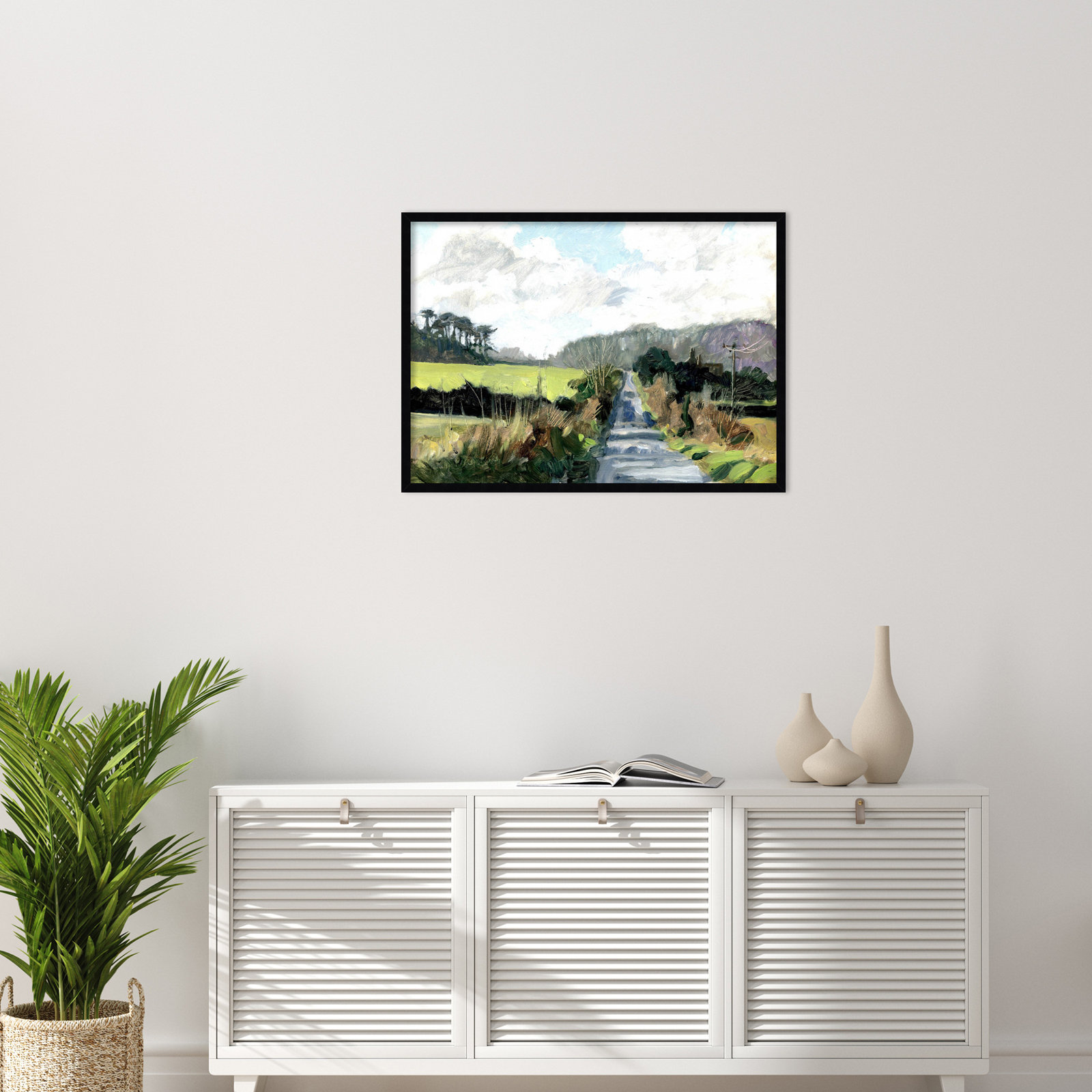 Ceylon "Ripple Lane" Print by Clive Metcalfe, 24" H x 33" W x 1" D, Black