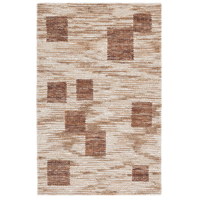 Natural Fiber Couture Hand Woven Jute/Sisal; Cotton; Leather Geometric Indoor Rug