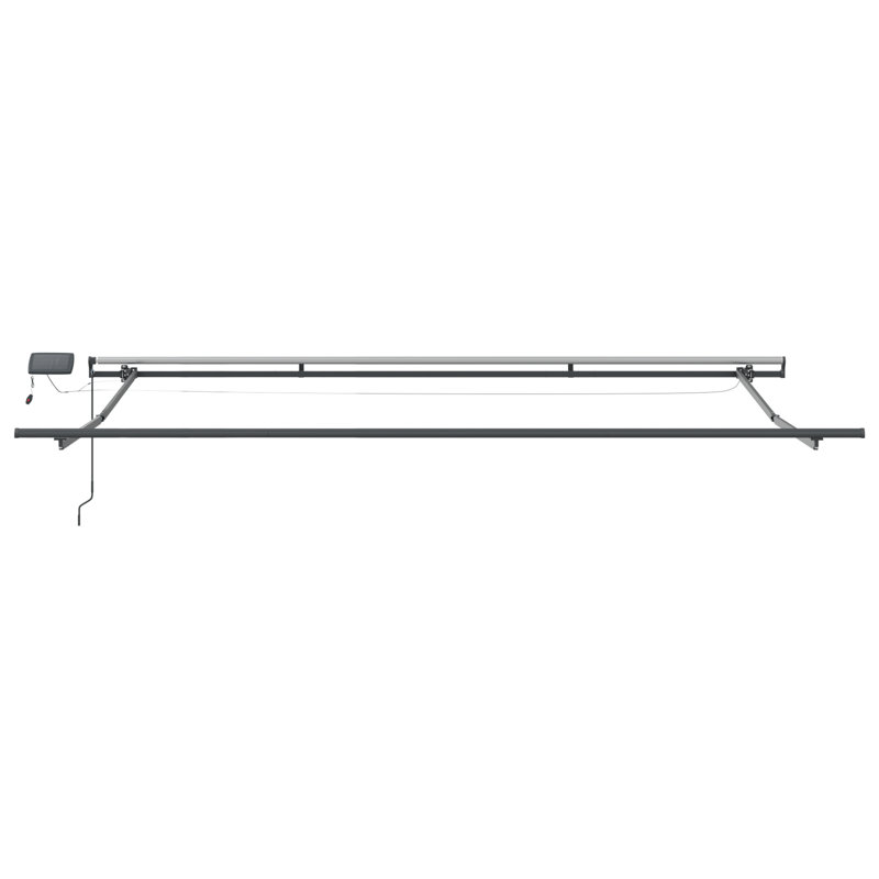 Brayden Studio Fabric Cover Retractable Patio Awning, 400 cm W x 300 cm D, White/Grey