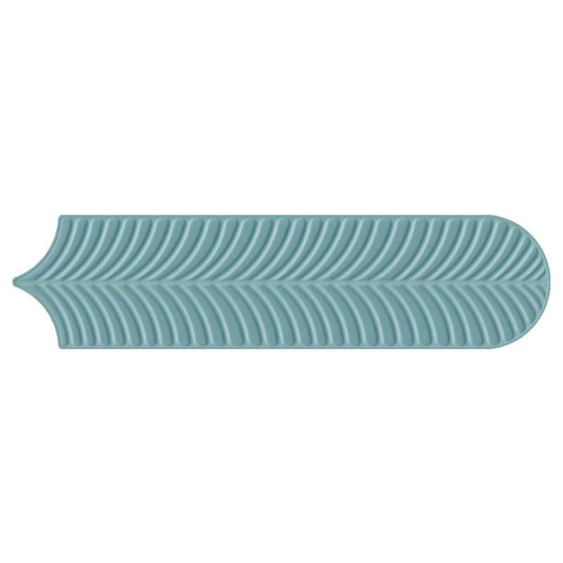Feather 3 in. x 12 in. 3D Glossy Ceramic Subway Wall Tile (20 PCS, 4.84 Sq. Ft./Case), Teal