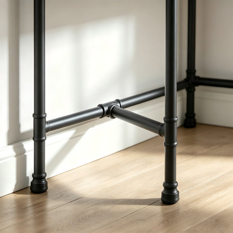 Table console demi-arc avec plateau en verre trempé