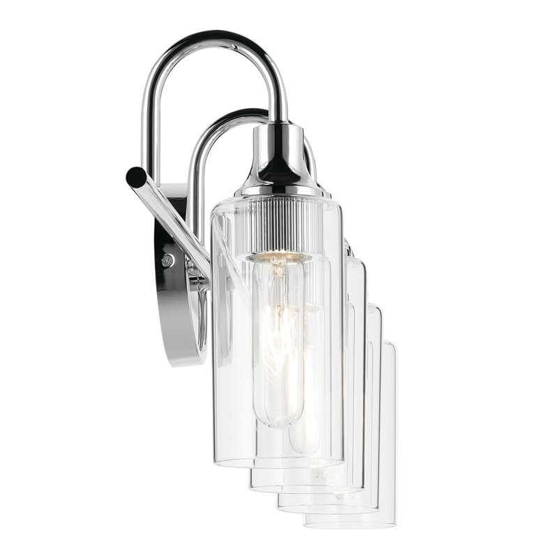 31.5" 4-Light Vanity Light with Clear Glass, Chrome