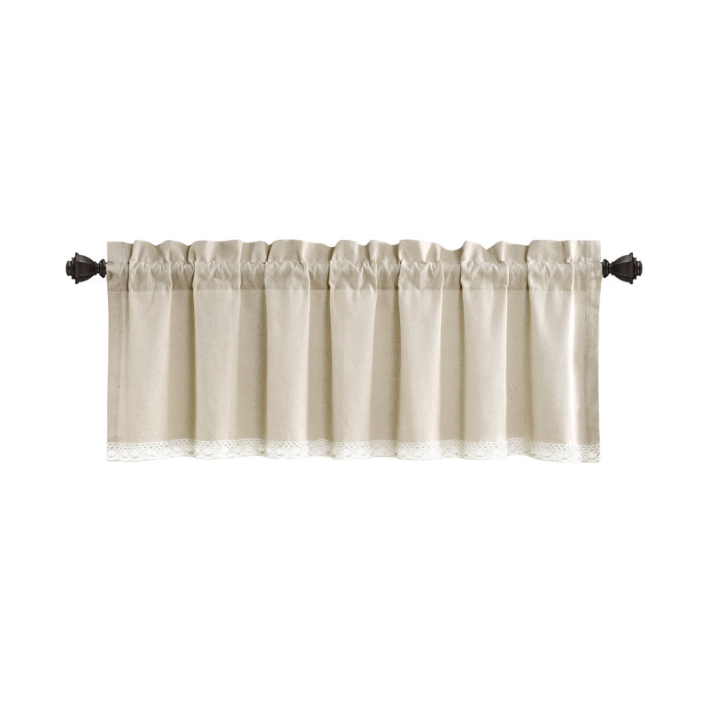 Linen Lace Linen Tailored Window Valance, Dark Linen