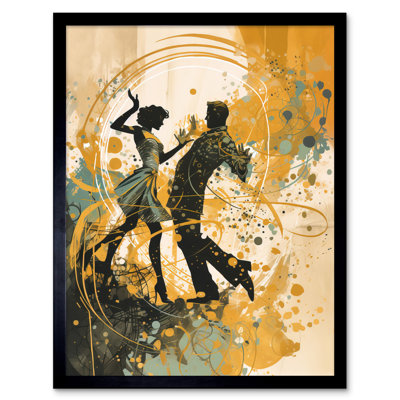 Forst Young Couple Dancing to Swing Music at a Club 1 Piece Single Picture Frame Wall Art