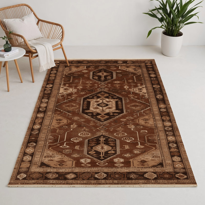 Tapis turc intérieur et extérieur brun, Rectangle 5 pi x 7 pi