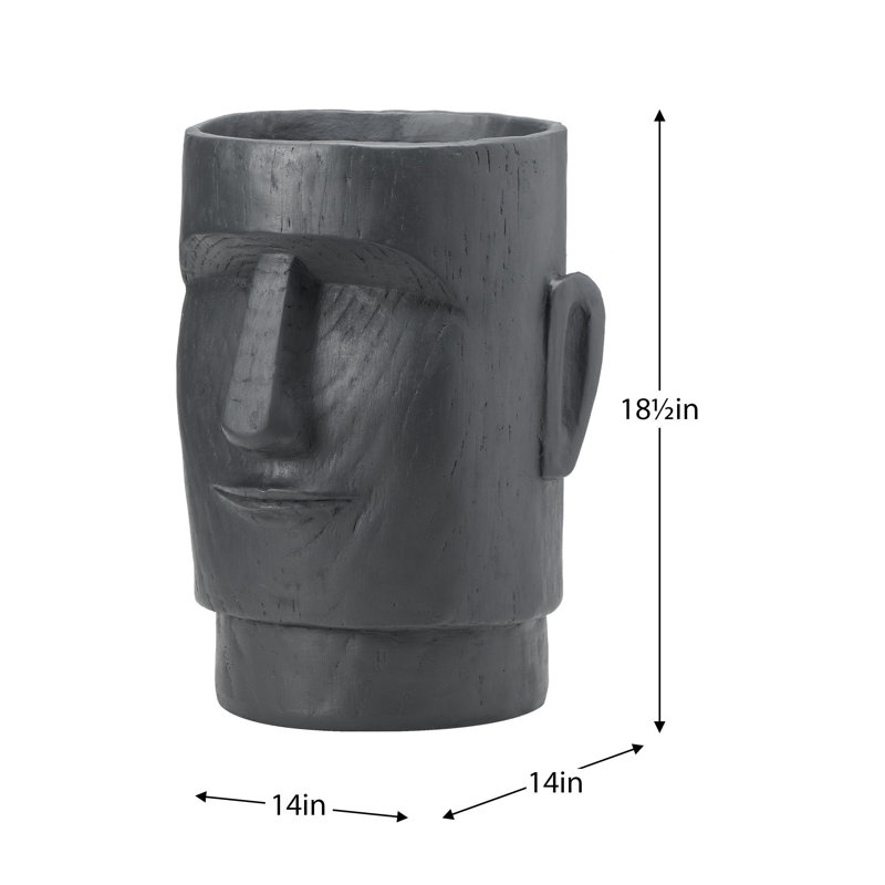Statue pot de fleurs en résine Cairo, H 18,5 po x l 14 po x P 14 po