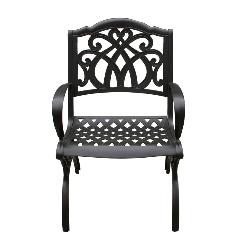 Alicea-Rodriguez Outdoor Dining Armchair, Black