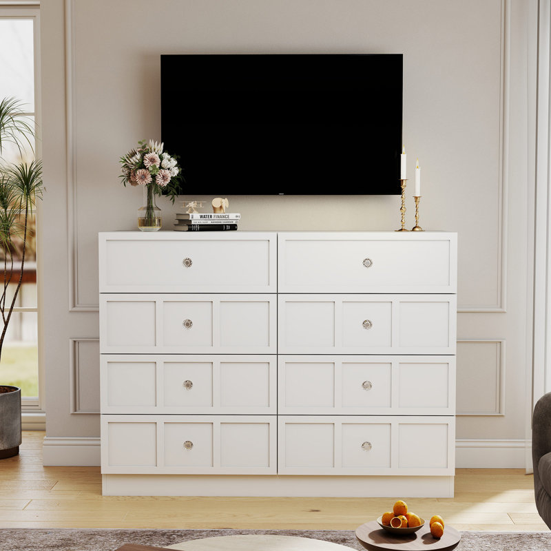 47'' W 8 - Drawer Double Dresser, White