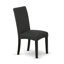 Ensemble de mobilier de salle à manger 7 pièces composé d'une table de salle à manger rectangulaire avec pieds en X et 6 chaises rembourrées en tissu de couleur noire, noir brossé-1980555525