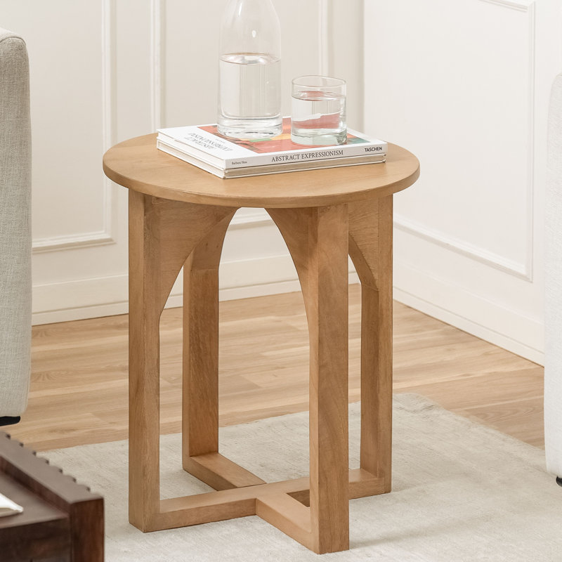Table de bout en bois massif Ealyn, Blond naturel