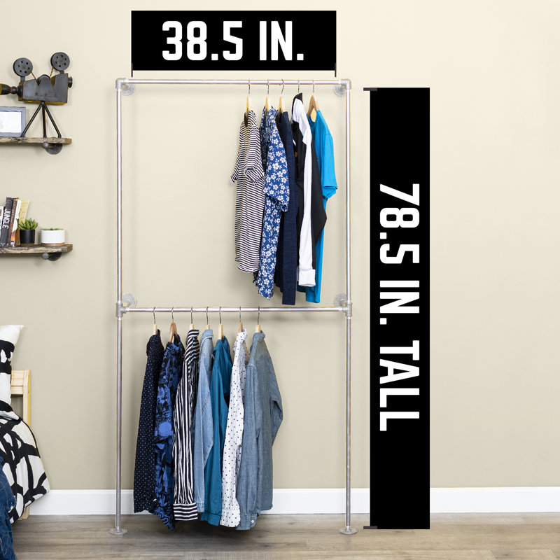 38.5'''' Wall Mounted Industrial Clothes Rack